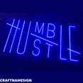 thumbnail image 2 of Craftnamesign Humble Hustle Neon Sign, Gym Club Wall Art, Hustle Wall Decor, 2 of 4