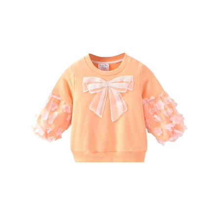 

Bagilaanoe Toddler Baby Girl Sweatshirt Long Sleeve Floral Print Pullover 12M 18M 24M 3T 4T 5T Kids Patchwork Loose Tee Tops