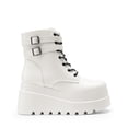 thumbnail image 4 of BURUDANI Women Chunky High-Heel Platform Combat Ankle Boots Goth Lace-Up Motorcycle Booties, 4 of 7
