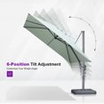 thumbnail image 4 of PURPLE LEAF 10' X 13' Patio Cantilever Umbrella Outdoor Offset Rectangle Umbrella with 360-degree Rotation for Deck Pool Garden, Mint Green, 4 of 14