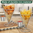 French Fries Holder Basket with Sauce Dipper Fry Stand for Snacks ...