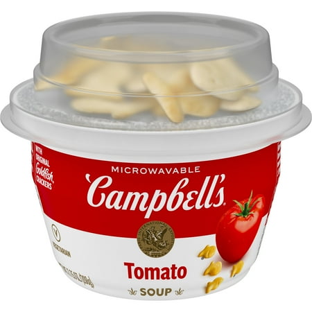 Campbell's Ready to Serve Classic Tomato Soup with Original Goldfish Crackers, 7.35 oz Microwavable Bowl