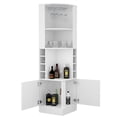 thumbnail image 5 of Space - efficient White Bar Cabinet with Cubbies / Ideal for Home Bar Setup, 5 of 5