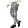 thumbnail image 4 of Lars Amadeus Men's Plaid Dress Pants Slim Fit Business Checked Trousers, 4 of 6