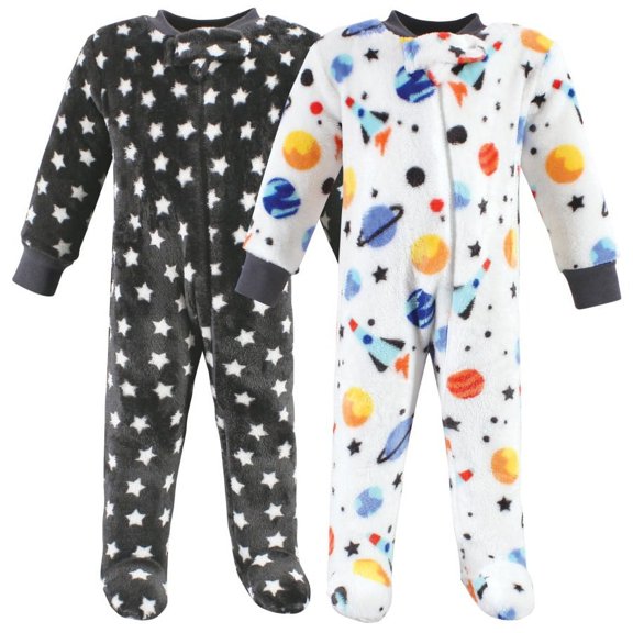 Hudson Baby Infant Boy Plush Sleep and Play, Space Adventure, 0-3 Months