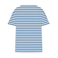 thumbnail image 4 of ALLLIST Notch Neck Spring Tops for Women 2024 Blue Striped Short Sleeve Button T-Shirts Casual Oversized Women Blouses, 4 of 4