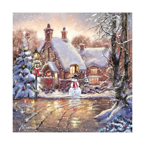 The Macneil Studio 'Snowman Cottage' Canvas Art
