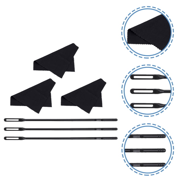COMPUKAS Flute Clean Cloth and Rod 1 Set 3 Pieces Each for Flute and Musical Instruments 34x0.4in 6x5.8in