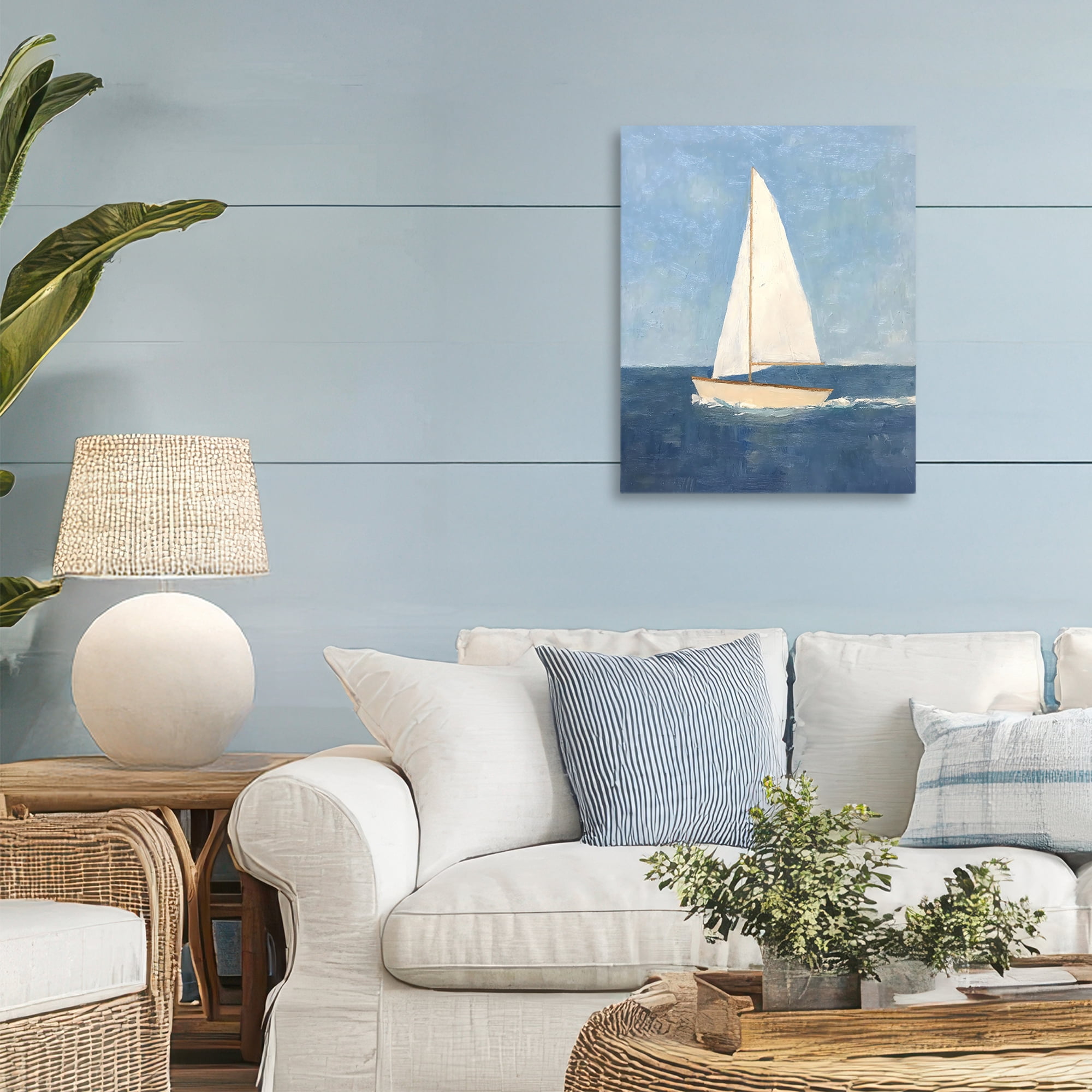 Stupell Industries Deep Blue Sail at Sea Canvas Wall Art, design by Creative Studio