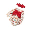 thumbnail image 2 of FOCUSNORM Bébé Fille Noël Imprimé Col Rond à Manches Longues + Bandeau avant, 2 of 6