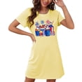 thumbnail image 4 of Camisón corto de talla grande para mujer, camisón de manga corta con estampado de pecho a la moda, camisón para mujer, 4 of 7