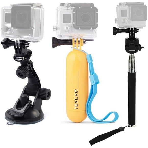 TEKCAM 3 in 1 Action Camera Accessories Kits Compatible with Gopro Hero 9 MAX AKASO v50 PRO SE APEMAN A87 Campark act74