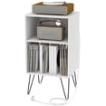 thumbnail image 7 of Giantex Record Player Stand, Vinyl Record Storage Cabinet for Living Room, Bedroom, White, 7 of 7