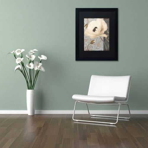 Trademark Fine Art "Poppy Brocade II" Canvas Art by Color Bakery Black Matte, Black Frame