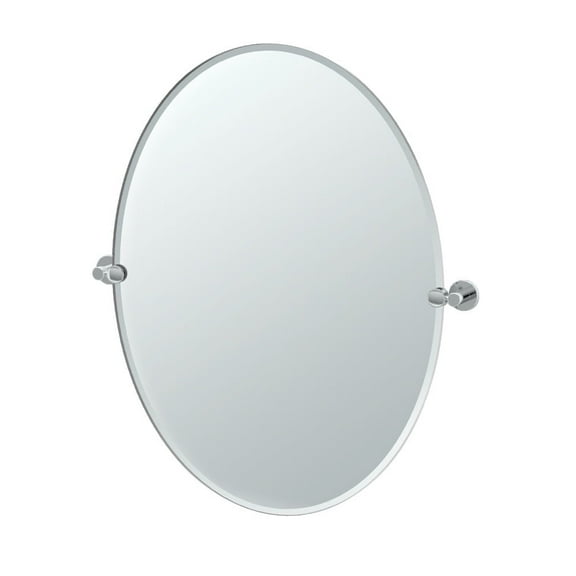 Gatco Channel 32" Frameless Oval Mirror, Chrome