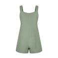 thumbnail image 5 of Loose Summer Romper Womens Shorts with Daisy Flowers Print Sleeveless Knotted Straps Short Jumpsuit with Pockets (S, Mint Green), 5 of 7