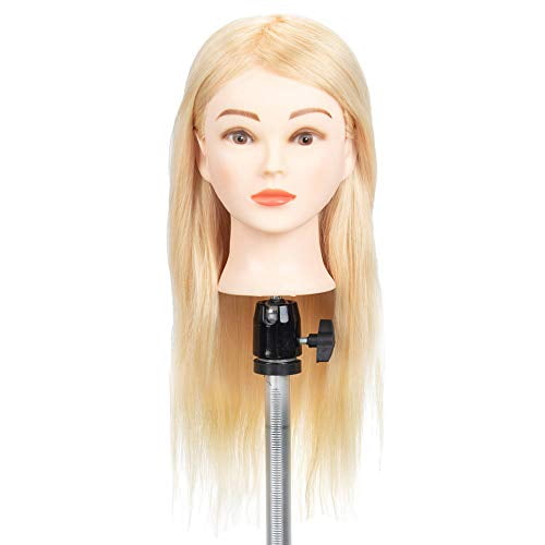 GEX 100% Blonde Human Hair Training Practice Head Styling Dye Cutting Mannequin Manikin Head Without Wig Clamp 613# (18 GEX 100% Blonde Human Hair Training Practice Head Styling Dye Cutting Mannequin Manikin Head Without Wig Clamp 613# (18