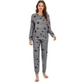 thumbnail image 6 of Xinhuaya Womens Pajama Set Long Sleeve Sleepwear Star Print Nightwear Soft Pjs Lounge Sets with Pockets, 6 of 10