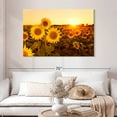 thumbnail image 2 of Elephant Stock Sunflower Field Sunset Wall Art - Horizontal Canvas Wall Art - Living Room Wall Decor - Nature Canvas - Yellow And Green Decor - 48" x 32", 2 of 8