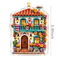 thumbnail image 3 of 2D Acrylic Day of the Dead House Ornament, Colorful Sugar Skull Home Hanging Decoration for Halloween Tree, Wall, Car Mirror and Dia de los Muertos Party Decor, 3.9 Inch, 3 of 5