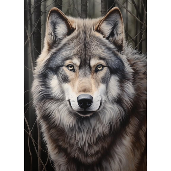 Animal Wolf 5D Diamond Art DIY Paint with Full Drill Round Diamond Gems Painting by Number Kits for Adults Art Craft Home Wall Decor 15.8x19.8inch