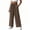 Brown01, variant on Wide Leg Pants Woman Cotton Linen Textured Elastic Drawstring High Waist Loose Wide Leg Full Length Casual Straight Solid Pants with Side Pockets Sweatpants Women