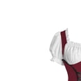 thumbnail image 6 of Virmaxy Halloween Costume for Women Medieval Vintage Lace-Up Corset Dress Puff Sleeve Irregular Hem Themed Party Halloween Dress, Wine, 6 of 7