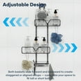 thumbnail image 3 of Topritt Shower Caddy – Hanging Over Shower Head, Fits 1" Standard Pipe,  Left/Right Adjustable Shelves, Large Storage for Shampoo & Soap Holder, No-Drill, Black, 3 of 10
