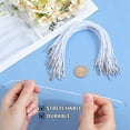 thumbnail image 3 of 1 set 100pcs Round Polyester Elastic Hang Tag with Stainless Steel Findings White 0.15~0.2cm Polyester, 3 of 8
