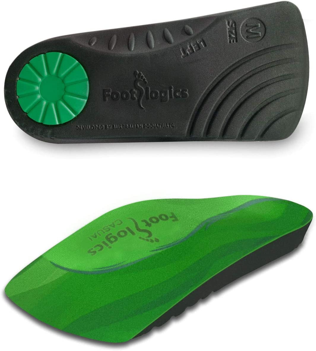Footlogics 3/4 Length Orthotic Shoe Insoles with Arch Support for