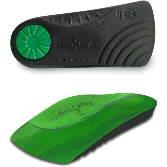 Footlogics 3/4 Length Orthotic Shoe Insoles with Arch Support for Plantar Fasciitis (Heel Pain and Heel Spurs) and Flat Feet - Casual Wear, Pair, XS