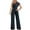Navy, variant on Clearance! Ohufall Jumpsuits for Women, Solid Jumpsuit Pajamas Casual Single Shoulder Comfortable Long Pants Overalls Women, Rompers for Women, Onesie for Women Clearance