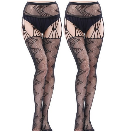 Mikilon Women Sexy Fishnet Netting Stockings Lace Leggings Pants Lingerie Transparent Hollow Out Hanging Stockings