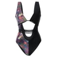 thumbnail image 4 of Gibobby Trajes de Baño para Mujer Traje de baño ahuecado Traje de baño estampado Traje de baño de una pieza Sexy Tie-dye para mujer Conjunto de tankinis(Negro,CH), 4 of 5