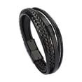 thumbnail image 1 of Brazaletes anchos,Pulsera Hombre Cuero Trenzado Estilo 21cm,Pulsera Brazalete de Cuero Negro,Pulsera Brazalete Pulseras Brazalete de cuero para hombre,Brazalete de aleación, 1 of 7