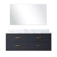 thumbnail image 2 of Blue Bath Vanity 48 In. W X 22 D With Marble Top - Solid Wood, Soft Close, Fully Assembled For Shabby Chic Urban Bathroom Minimalist, 2 of 4