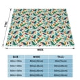 thumbnail image 4 of XMXT Throw Blanket, Colorful Bird Print Machine Washable Blankets for Sofa, 40 x 30 inches Green, 4 of 9