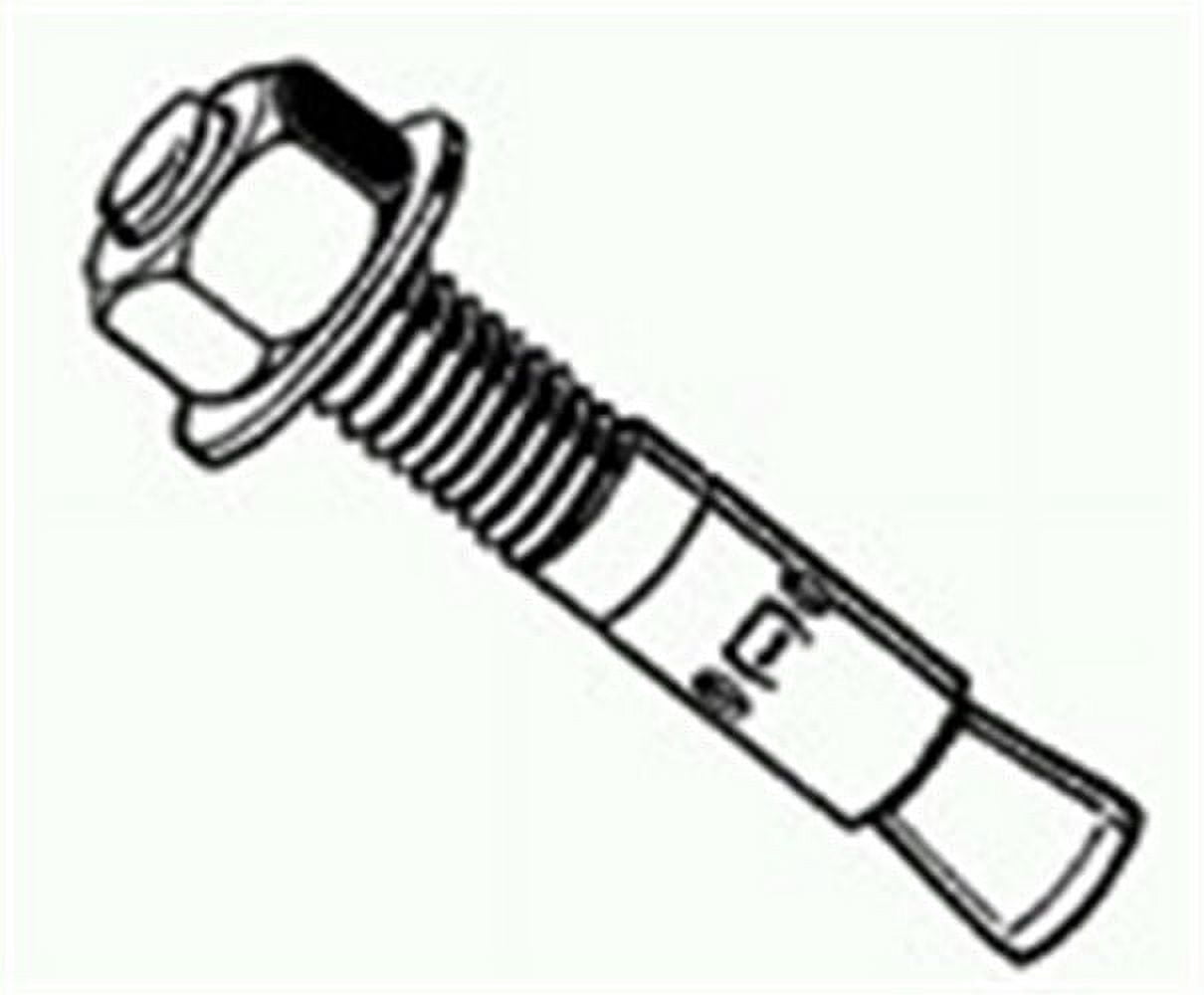 Midwest 04125 Heavy Duty Wedge Anchor, 3/8 in x 3-3/4 in, Zinc Plated per BX 50