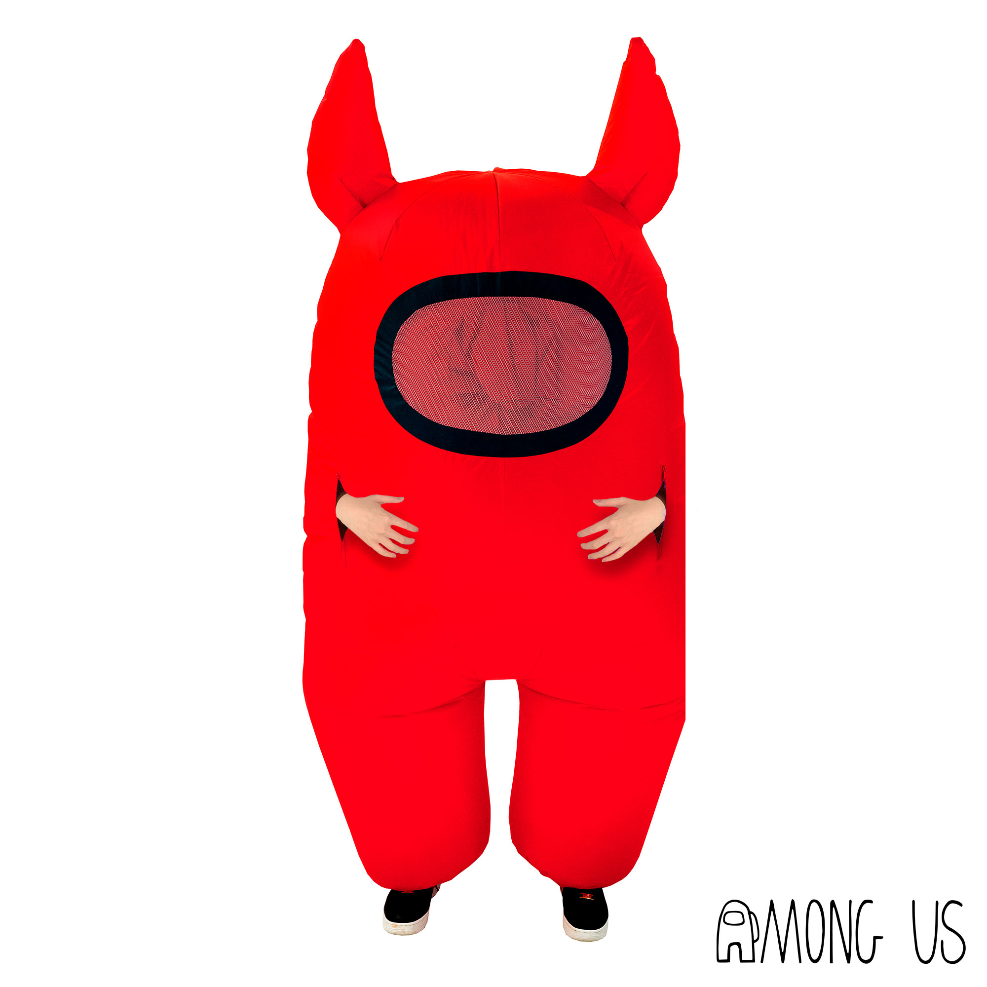 Among Us Inflatable Fancy-Dress Costume Devil Horns, Youth Child Regular One Size Red - image 5 of 8