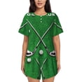 thumbnail image 1 of Vsdgher Ensemble de Pyjama de Sport Golf Club pour Femmes 2 Pcs Manches Courtes, Ensemble de Pyjama Doux d'Été Décontracté, 2 Pcs Pj-TG, 1 of 6