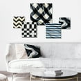 thumbnail image 2 of Designart "Motion Of Monochromatic Chevron I" Chevron Wall Art Set Of 5 - White Glam Living Room Metal Art Set, 2 of 6