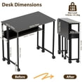 thumbnail image 3 of Royalbelle 31.5 in Black Folding Table with Storage Shelf, Small Computer Desk, 3 of 7