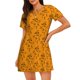 thumbnail image 1 of Easygdp Fall Cute Simple Scarecrow Camisón de manga corta para mujer, informal, estampado, 1 of 6