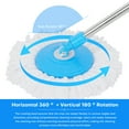 thumbnail image 6 of Microfiber 360 Spin Mop Handle With 2 Set Head Refills Upgraded Spinning Cleaning Tool For Press Type Buckets, Blue, 6 of 9