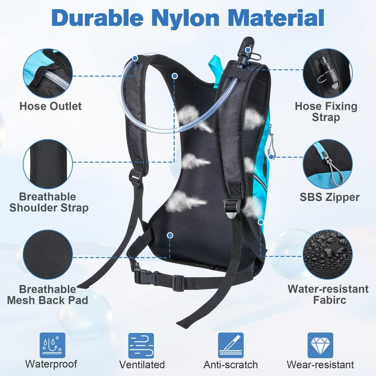 Zacro Hydration Backpack Lightweight Hiking Backpack with 2L TPU Water Bladder Water Backpack for Hiking Running and Biking Climbing Leak Proof Hydration Pack for Man Women Walmart