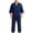 Navy, variant on YUANxueke Mens Cotton Kimono Pajama Sets 3/4 Sleeve Tie Front Shirt & Pants 2-Piece Sleepwear Outfits