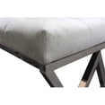 thumbnail image 2 of Best Master Stainless Steel and Velvet Upholstered Bench in Gray, 2 of 2