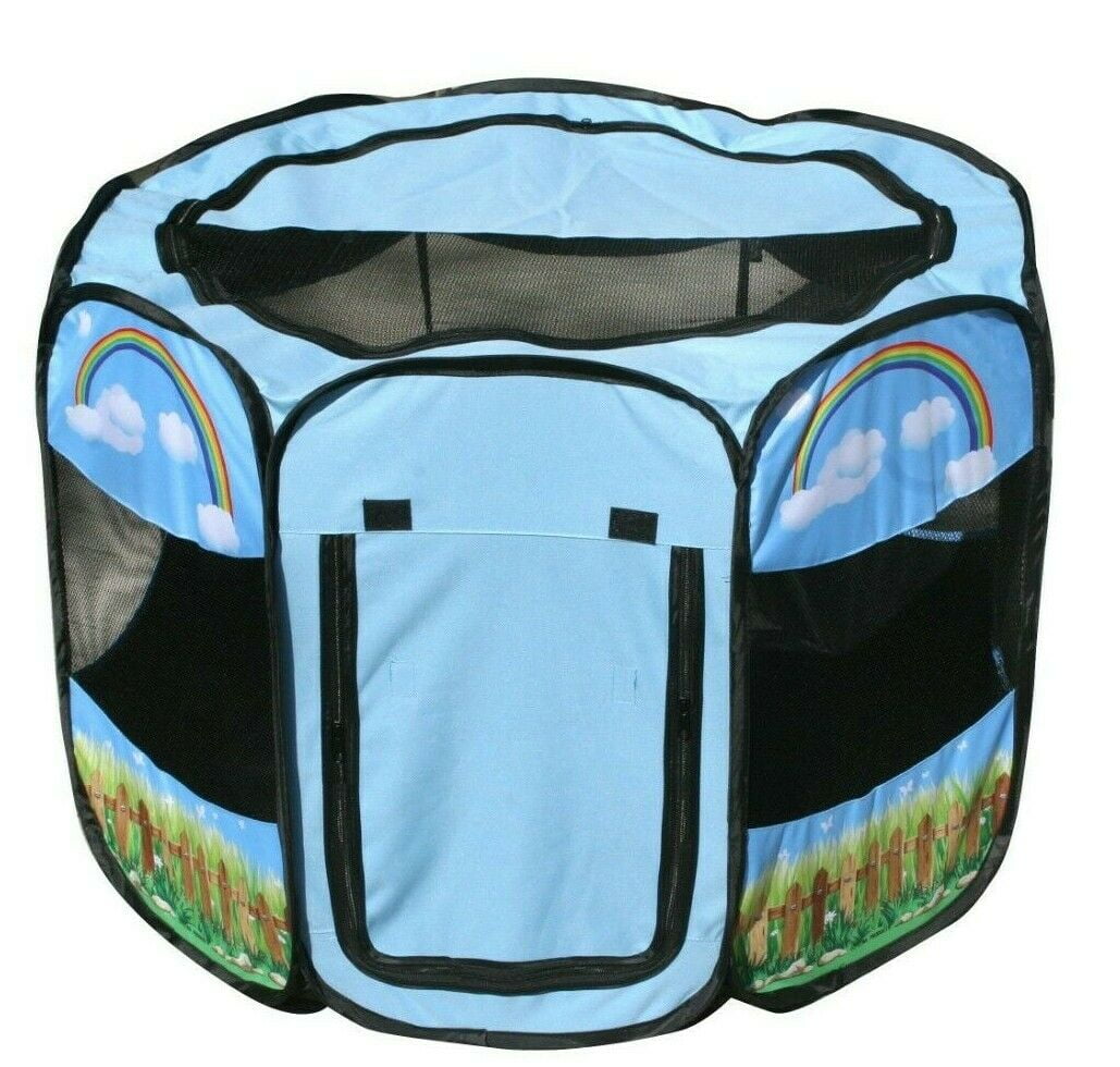Portable Foldable Pet Playpen Dog Travel Kennel Crate + Free Carrying Case