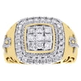 thumbnail image 2 of 10K Yellow Gold Diamond Egyptian Ankh Cross Pinky Ring Statement Band 0.98 CT., 2 of 5