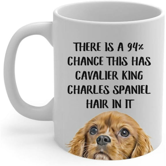 Funny Ruby Cavalier King Charles Spaniel Coffee Mug 11oz White - This Ceramic Cup Has Pet Hair In It - Gifts for Dog Lovers